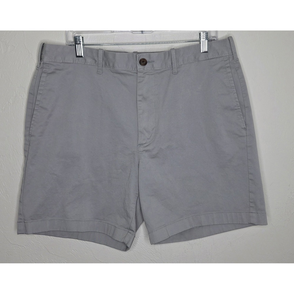 J.Crew Original Chino Shorts Men's Size 35 Gray 7" Inseam Cotton Stretch Casual